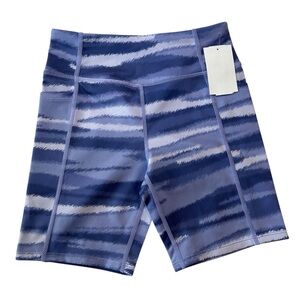 Nordstrom Z by Zella Girls Purple Abstract Stripe Biker Shorts Size Large 10/12